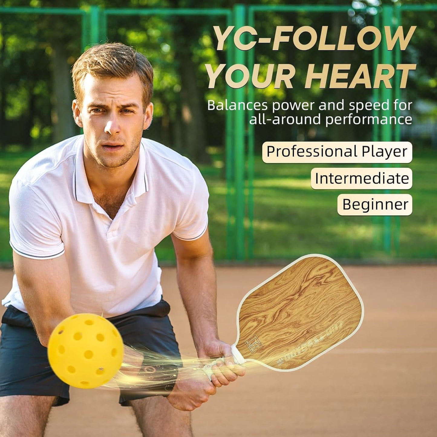 Pickleball Paddles Set of 2(Wood Grain)6