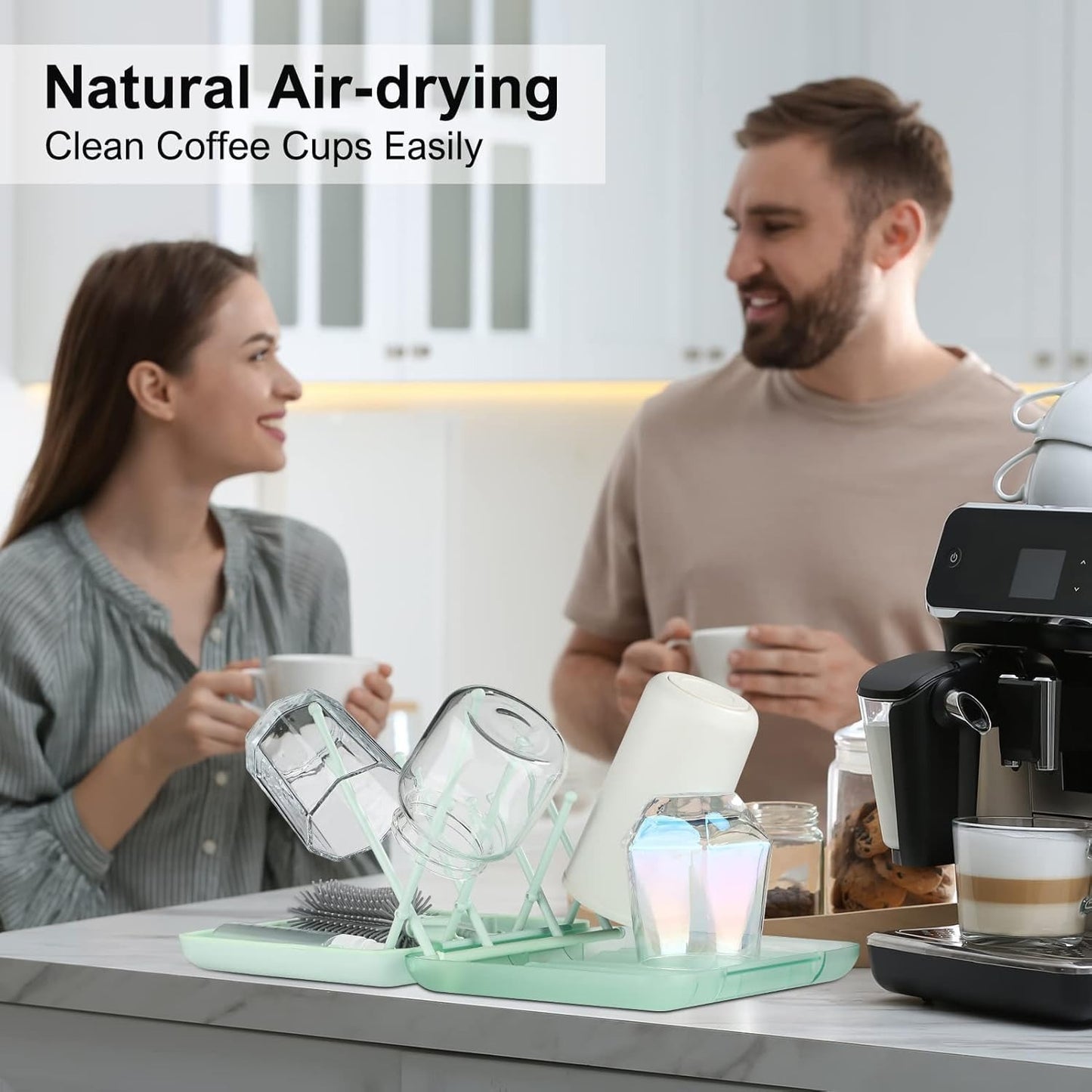 Baby Bottle Cleaner Set with Drying Rack (Green)656