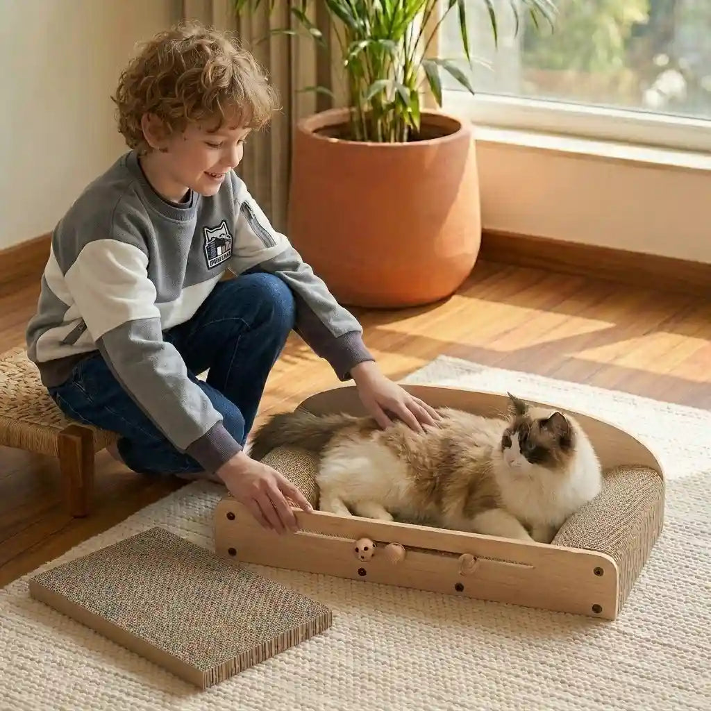 Cat Scratcher Sofa Bed-Lounger & Claw Care (Set of 1)