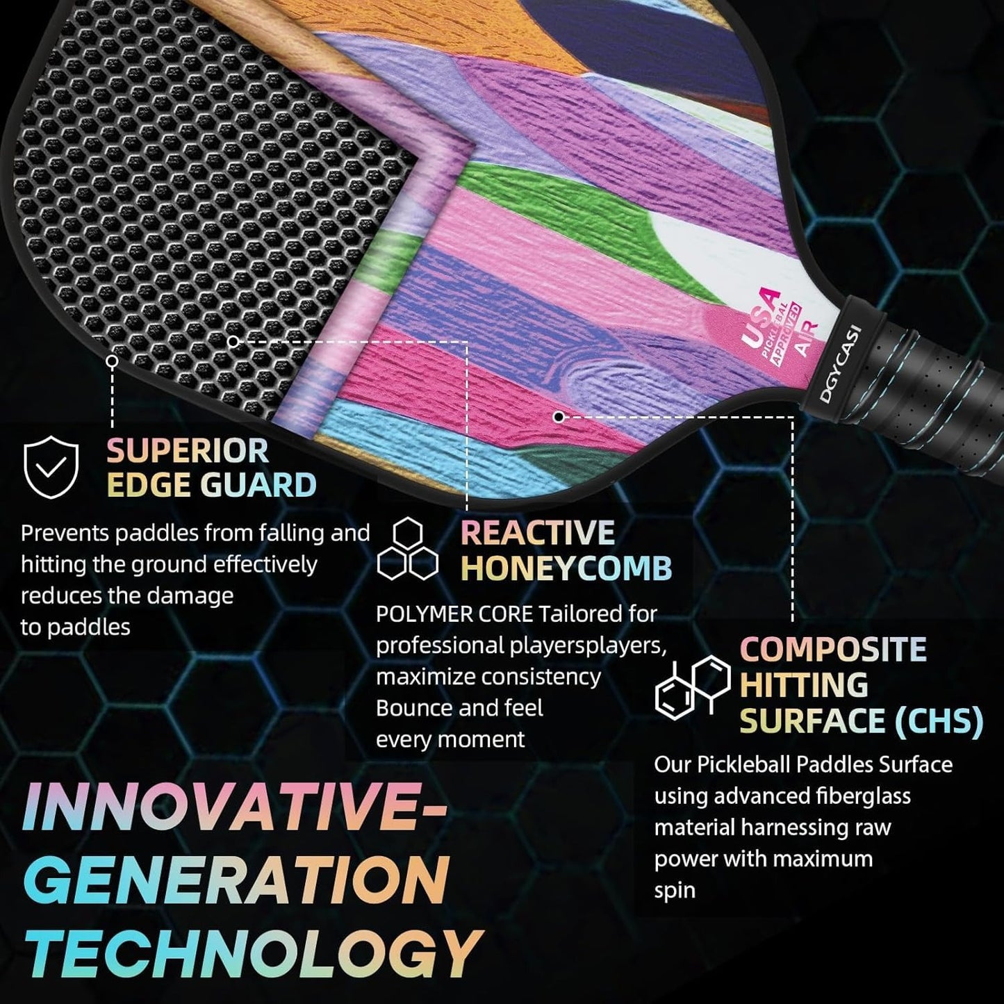 Pickleball Paddles Set of 2(Orange)7