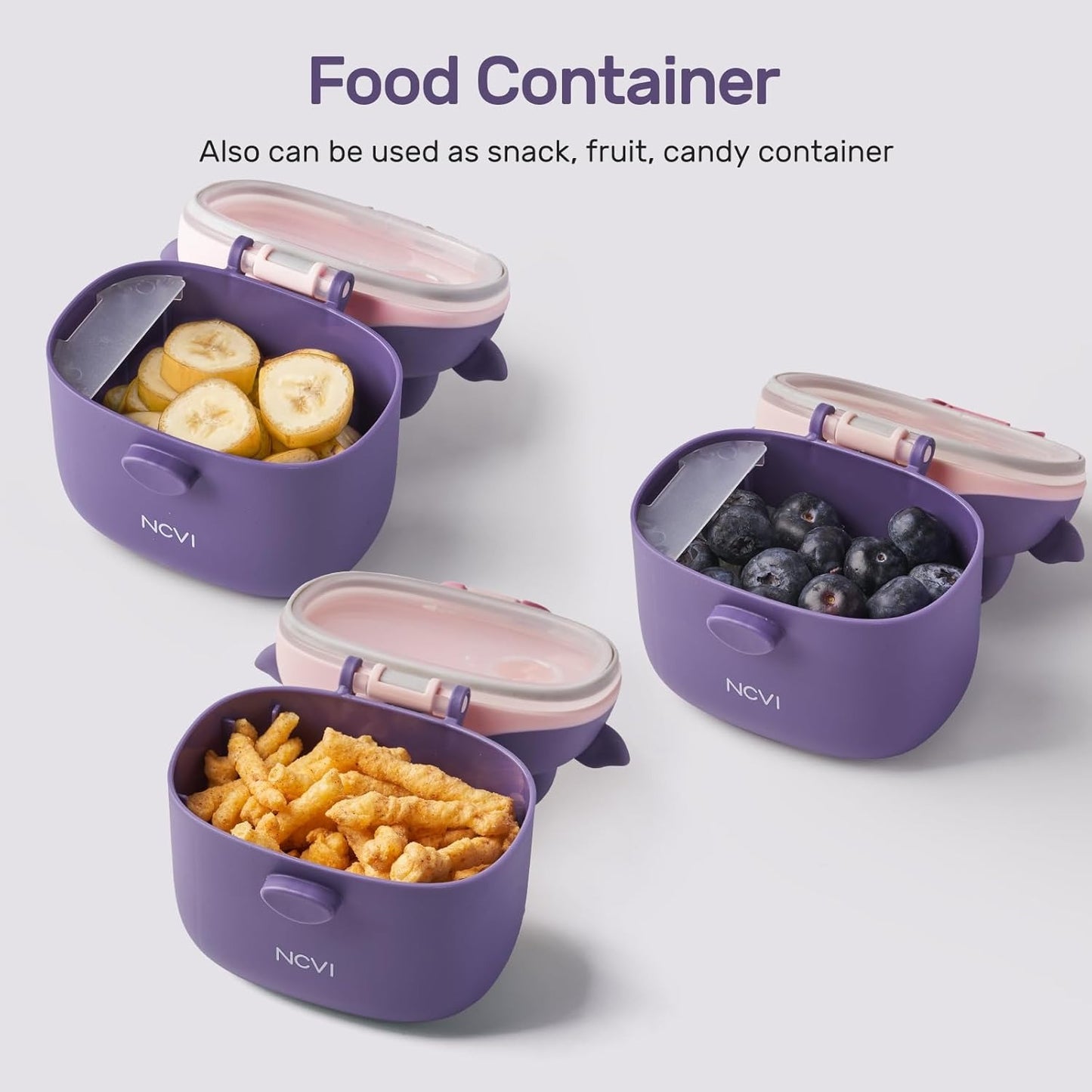 NCVI Baby Formula Dispenser On The Go, Formula Container To Go, Formula Holder for Travel, Outdoor Picnic with Baby Infant, Portable Container for Milk Powder, Snacks, Candy, Fruits