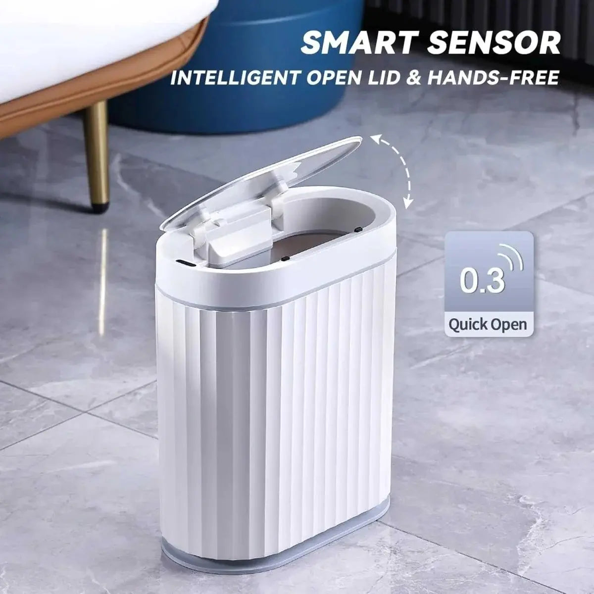 2 Gallon Touchless Trash Can-Smart & Hygienic (Set of 1)