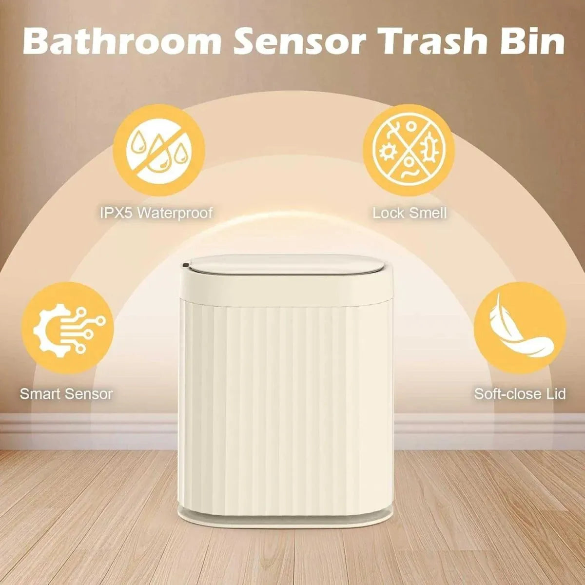 2 Gallon Touchless Trash Can-Smart & Hygienic (Set of 1)