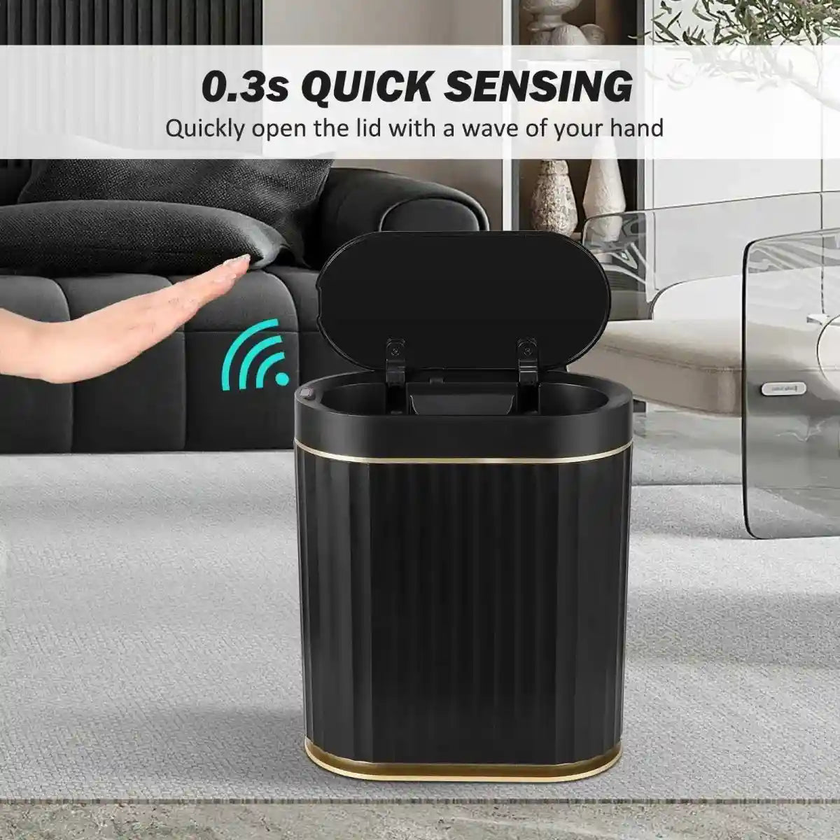 2 Gallon Touchless Trash Can-Smart & Hygienic (Set of 1)