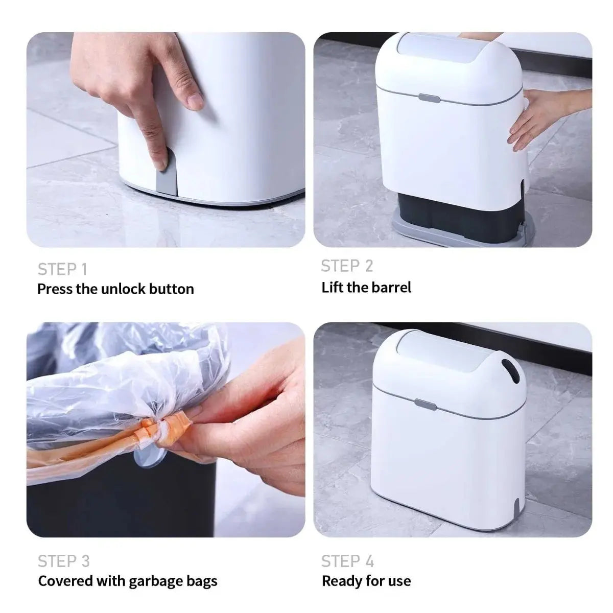 2.5 Gallon Touchless Trash Can-Smart Waste Bin (Set of 1)