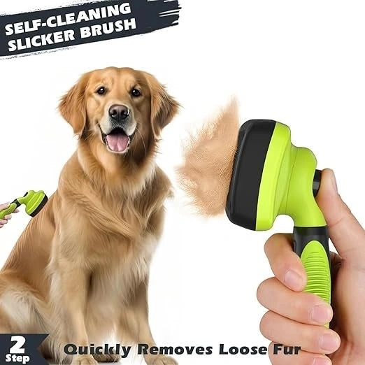 3PCS Self Cleaning Dog & Cat Slicker Brush – Dematting Rake & Bath Brush Grooming Set