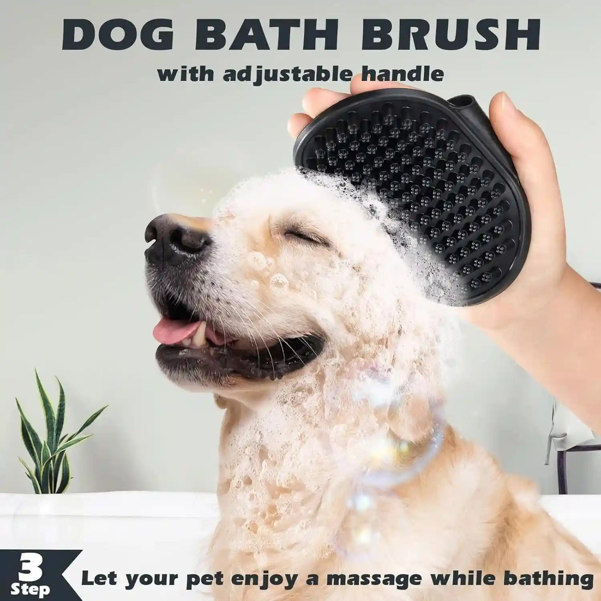 3PCS Self Cleaning Dog & Cat Slicker Brush – Dematting Rake & Bath Brush Grooming Set