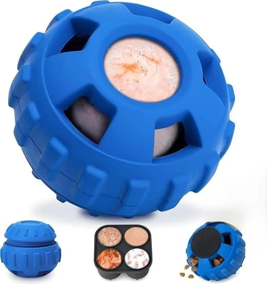 Dog Treat Puzzle Ball Toy designed for interactive slow feeding and mental stimulation.