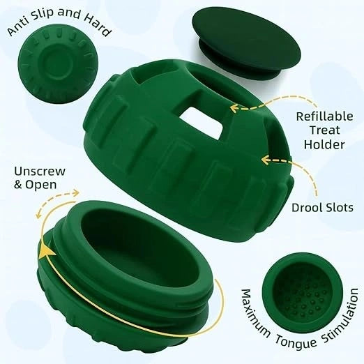 4-in-1 Dog Treat Puzzle Ball Toy – Frozen Treat Dispenser & Chew Toy for Small & Medium Dogs