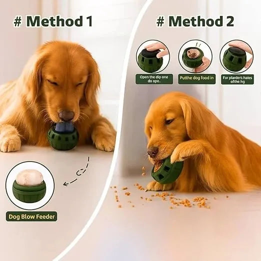 4-in-1 Dog Treat Puzzle Ball Toy – Frozen Treat Dispenser & Chew Toy for Small & Medium Dogs