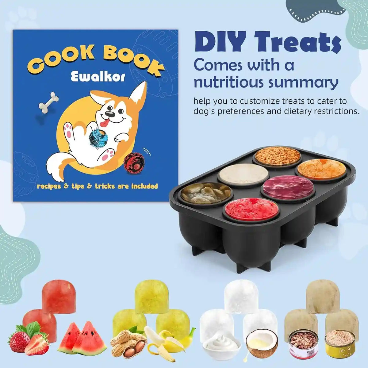 4-in-1 Dog Treat Puzzle Ball Toy – Frozen Treat Dispenser & Chew Toy for Small & Medium Dogs