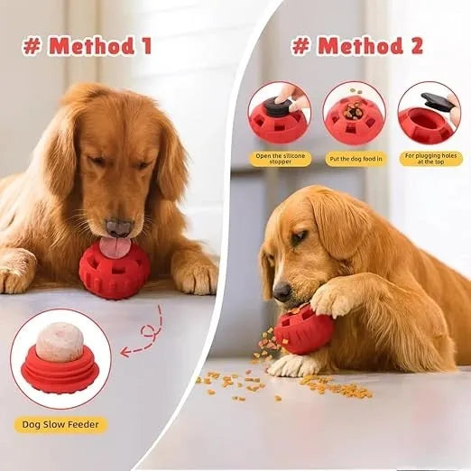 4-in-1 Dog Treat Puzzle Ball Toy – Frozen Treat Dispenser & Chew Toy for Small & Medium Dogs