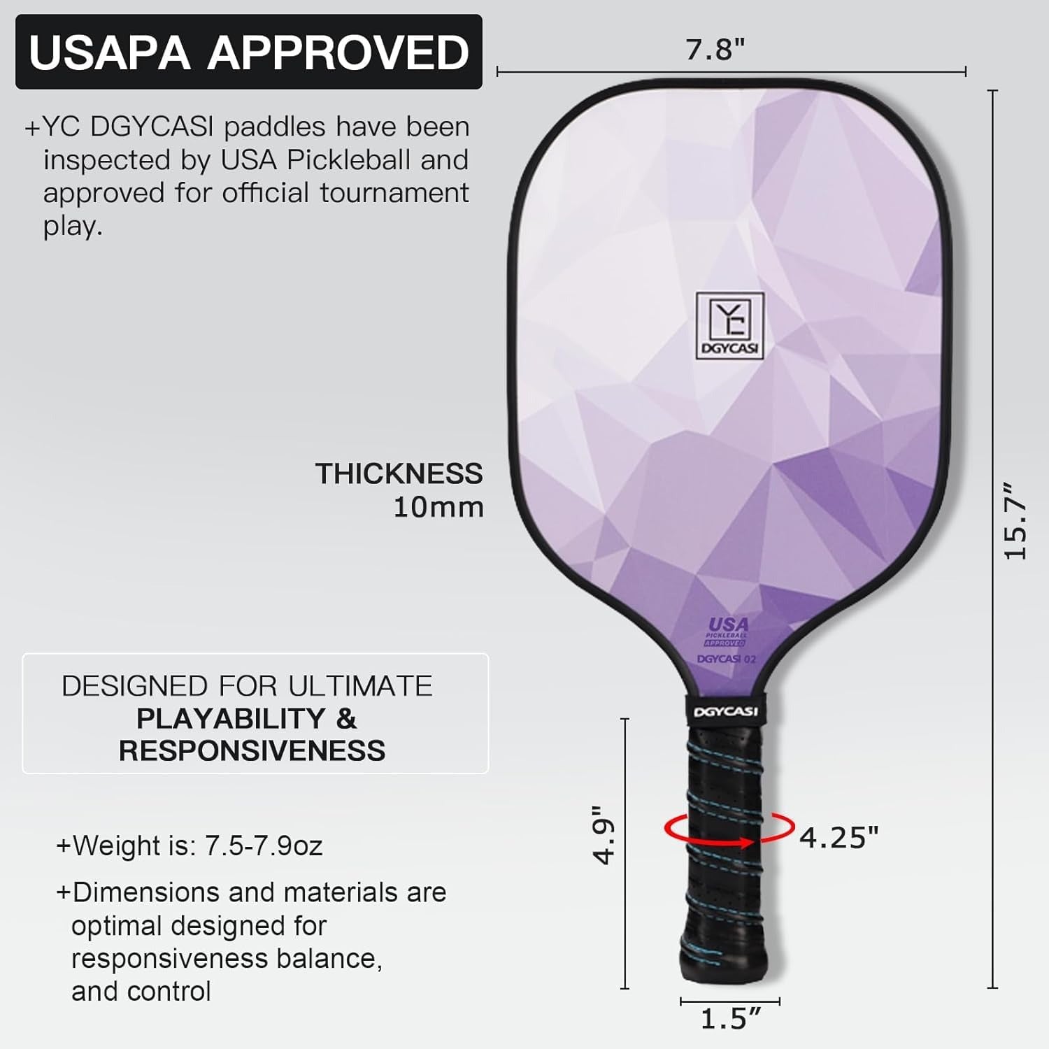 Pickleball Paddles Set of 2(Purple)45