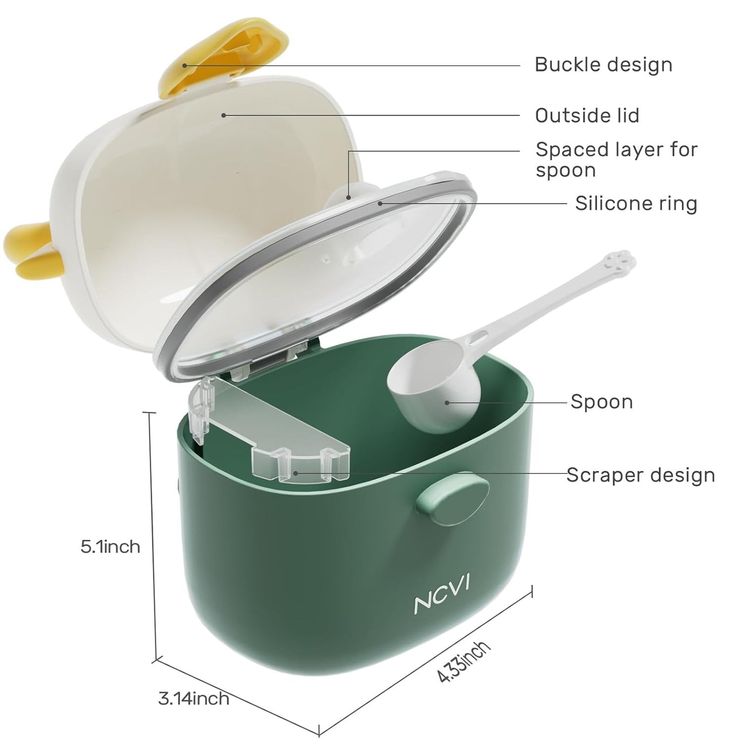 Baby Formula Dispenser On The Go green4