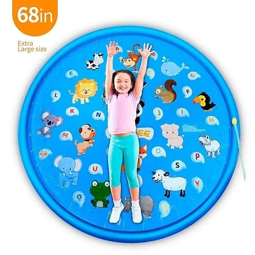 68 Inch Splash Pad for Kids-Sprinkler Water Play Mat (Set of 1)