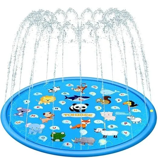 68 Inch Splash Pad for Kids-Sprinkler Water Play Mat (Set of 1)