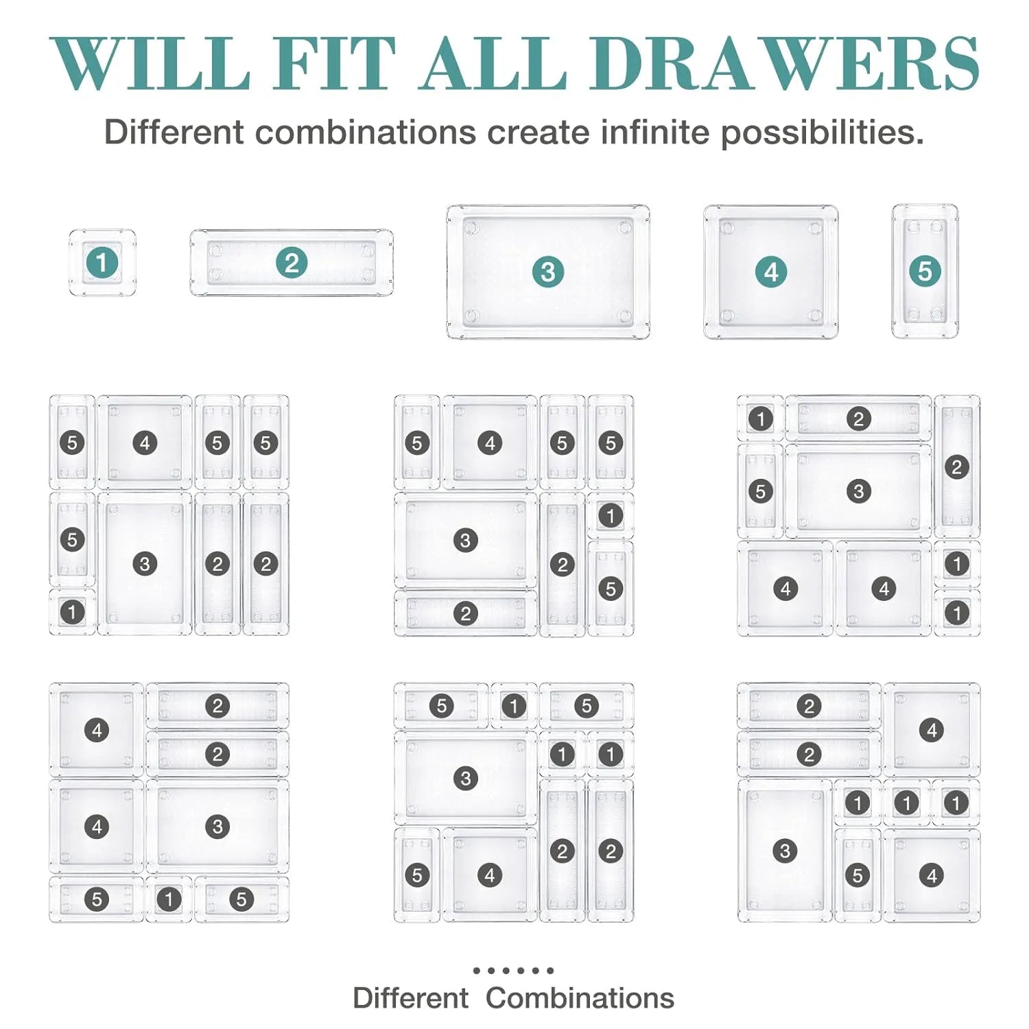 StorMiracle 16 PCS Drawer Organizer Set=52
