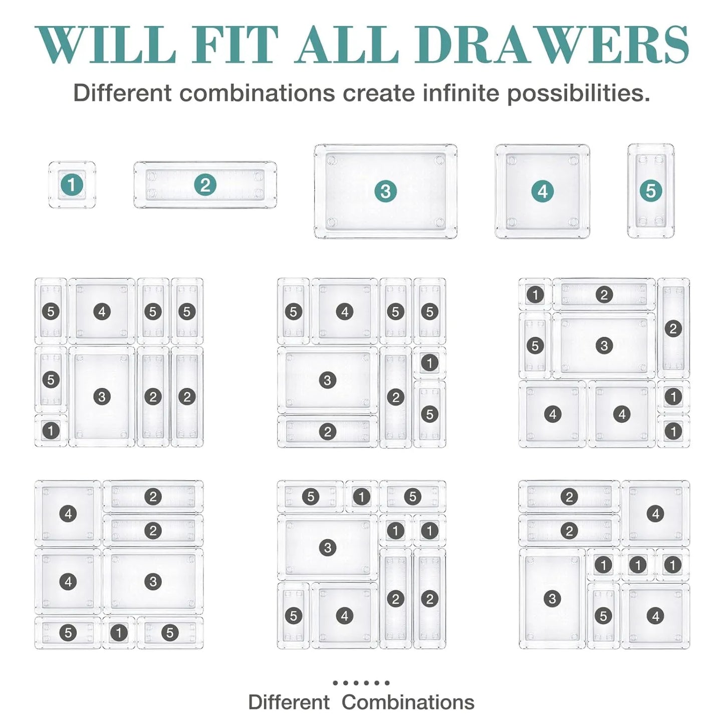 StorMiracle 16 PCS Drawer Organizer Set=52