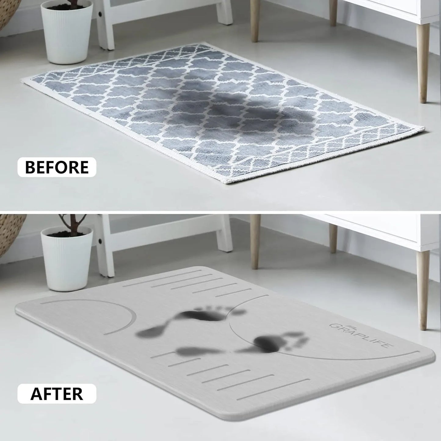 Graplife Stone Bath Mat Diatomaceous Earth Shower Mat878