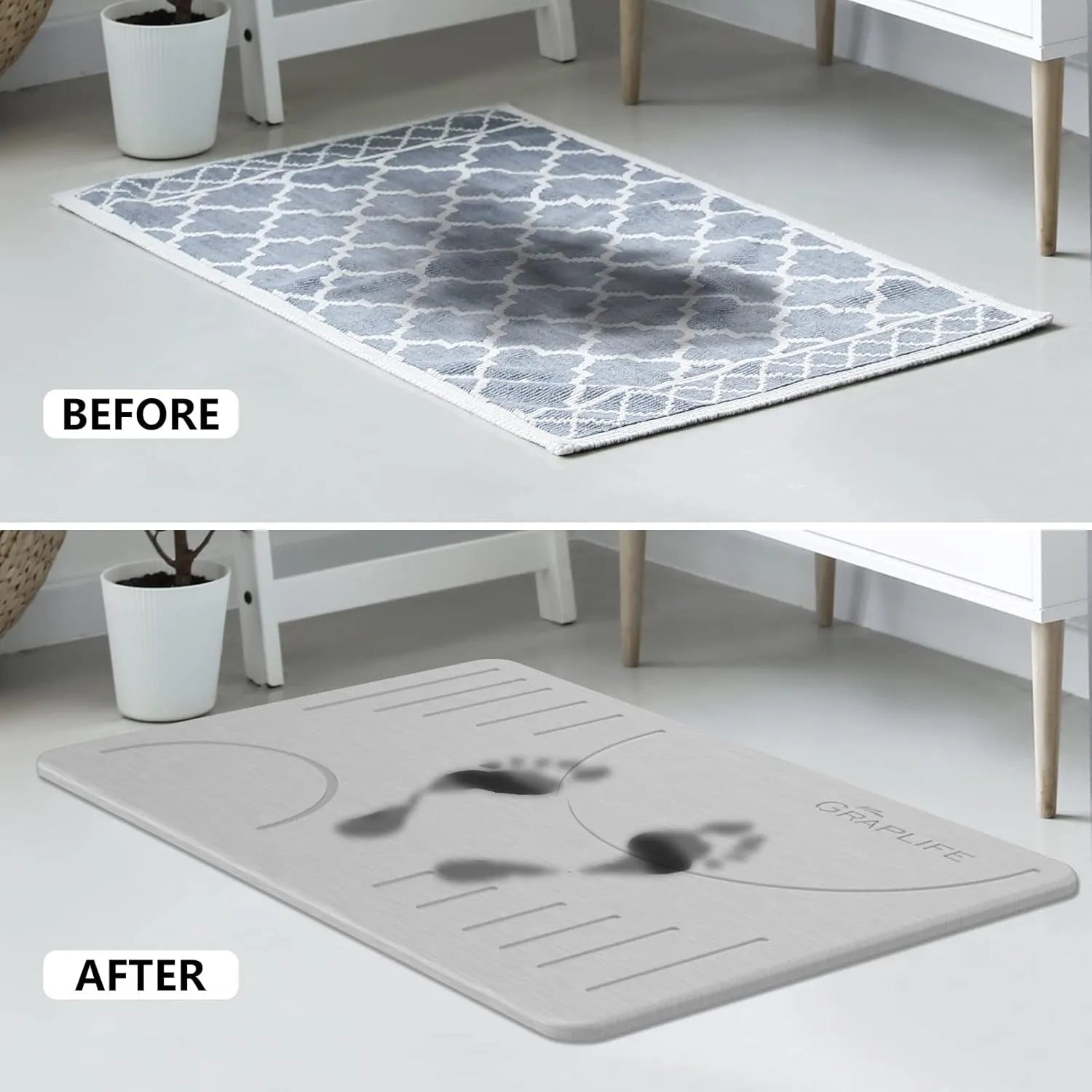 Graplife Stone Bath Mat Diatomaceous Earth Shower Mat878