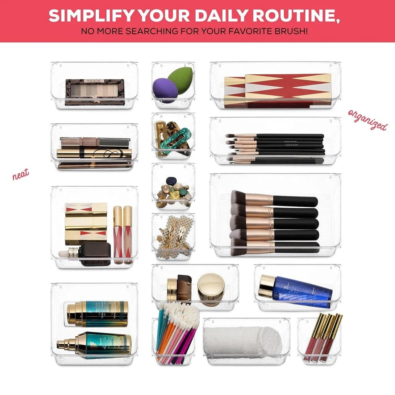 Seseno 25 PCS Plastic Drawer Organizer Set5