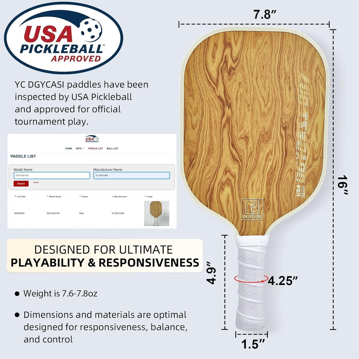 Pickleball Paddles Set of 2(Wood Grain)5