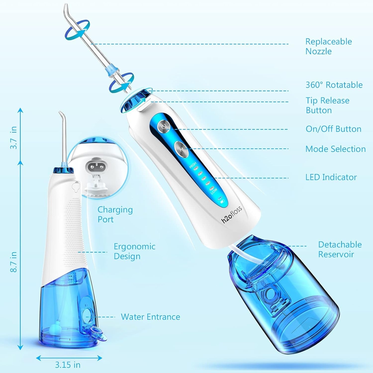 H2ofloss Cordless Water Dental Flosser2