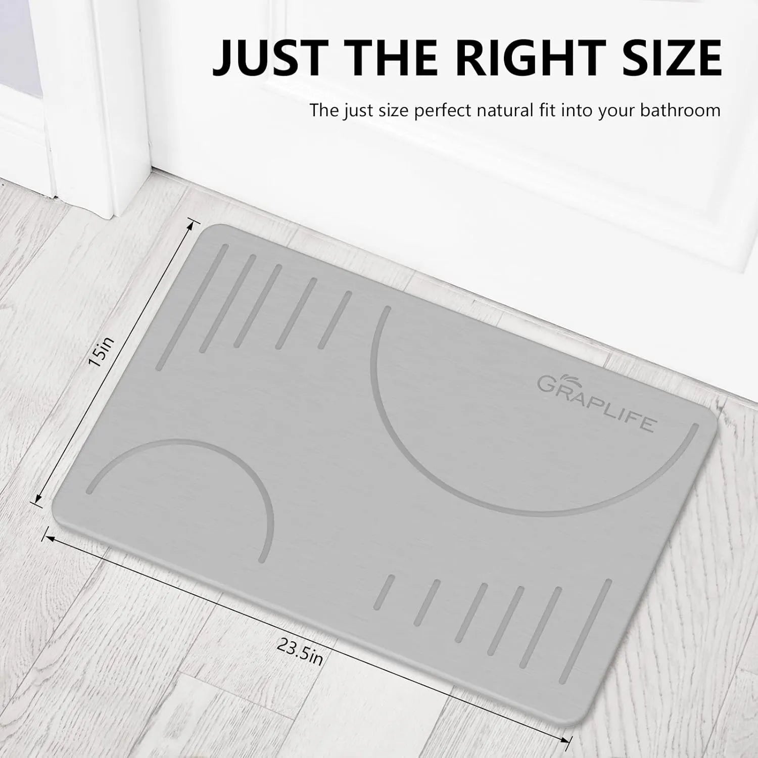 Graplife Stone Bath Mat Diatomaceous Earth Shower Mat5