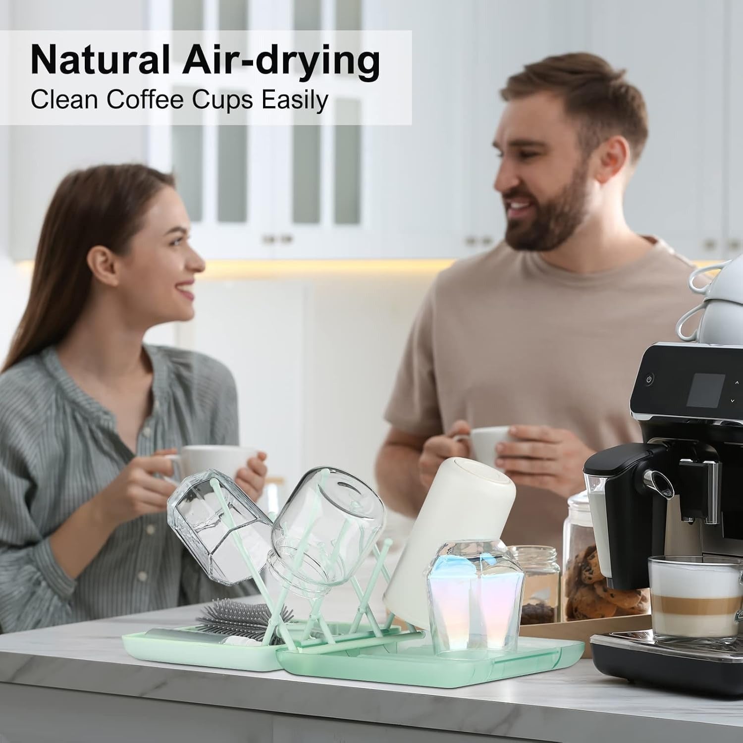 Baby Bottle Cleaner Set with Drying Rack (Green)656