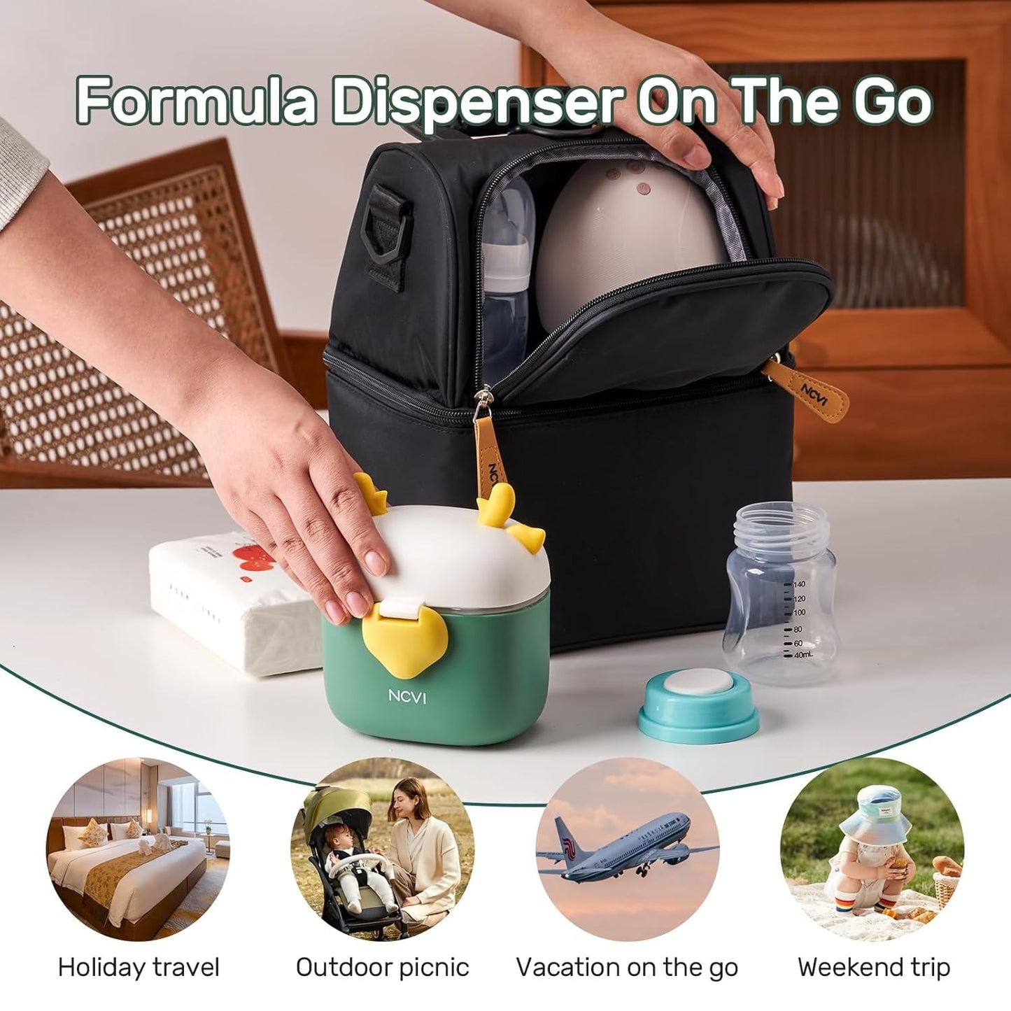 Baby Formula Dispenser On The Go green9