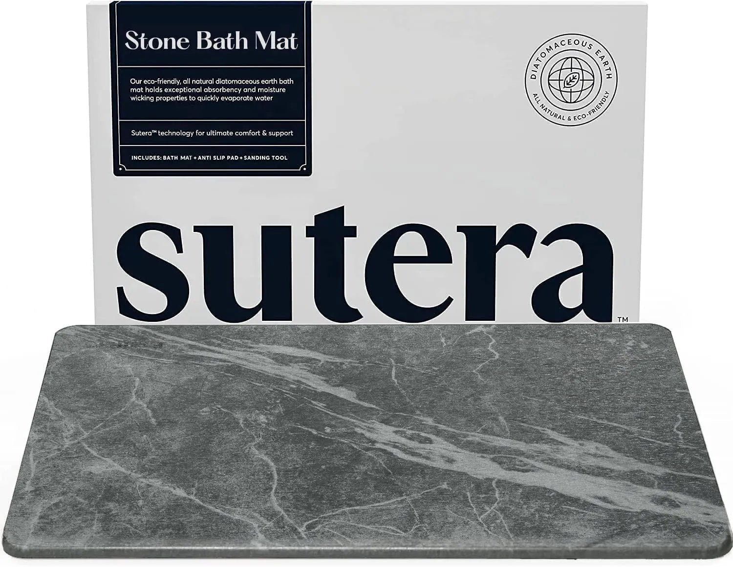 SUTERA Rubber- Stone Bath Mat grey