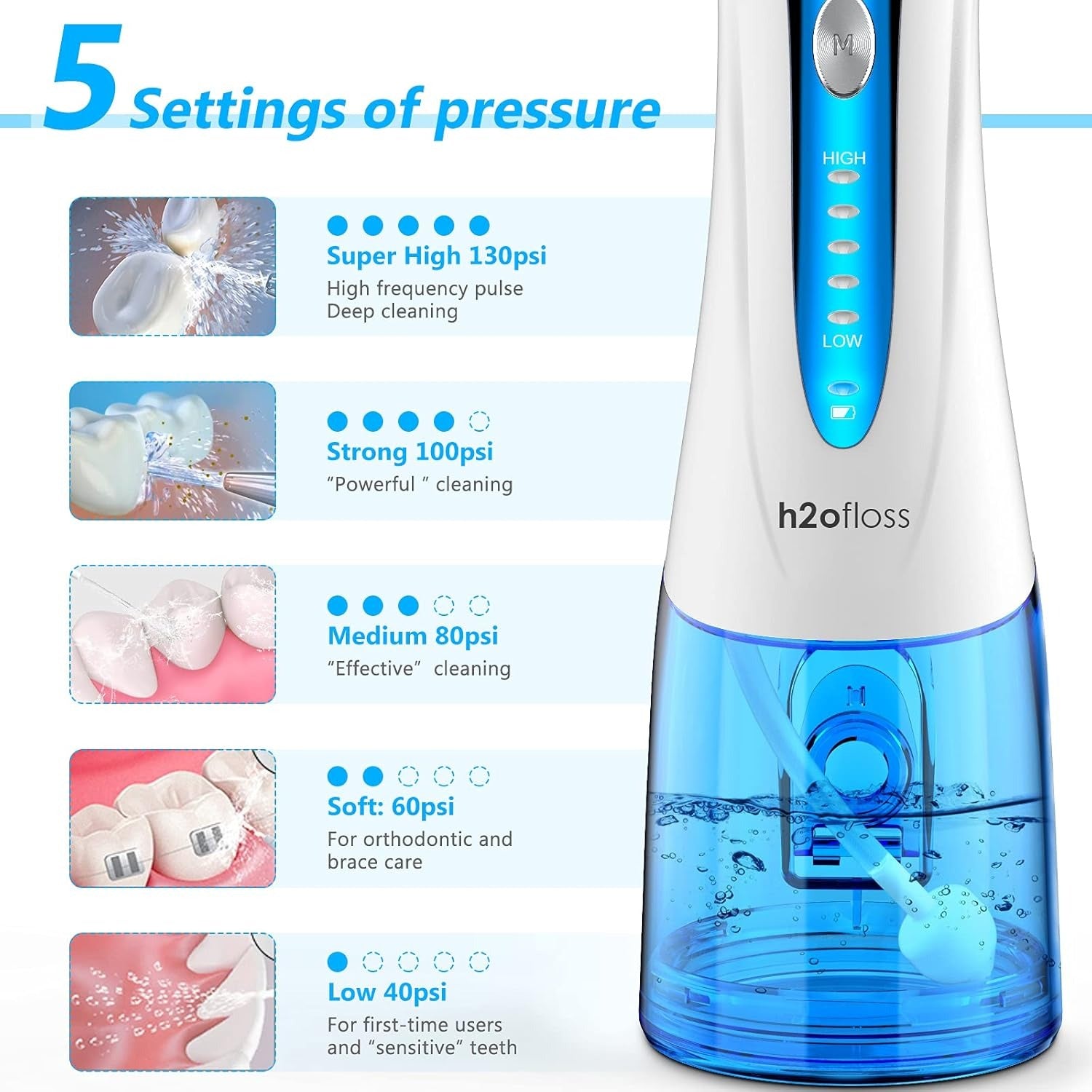 H2ofloss Cordless Water Dental Flosser96