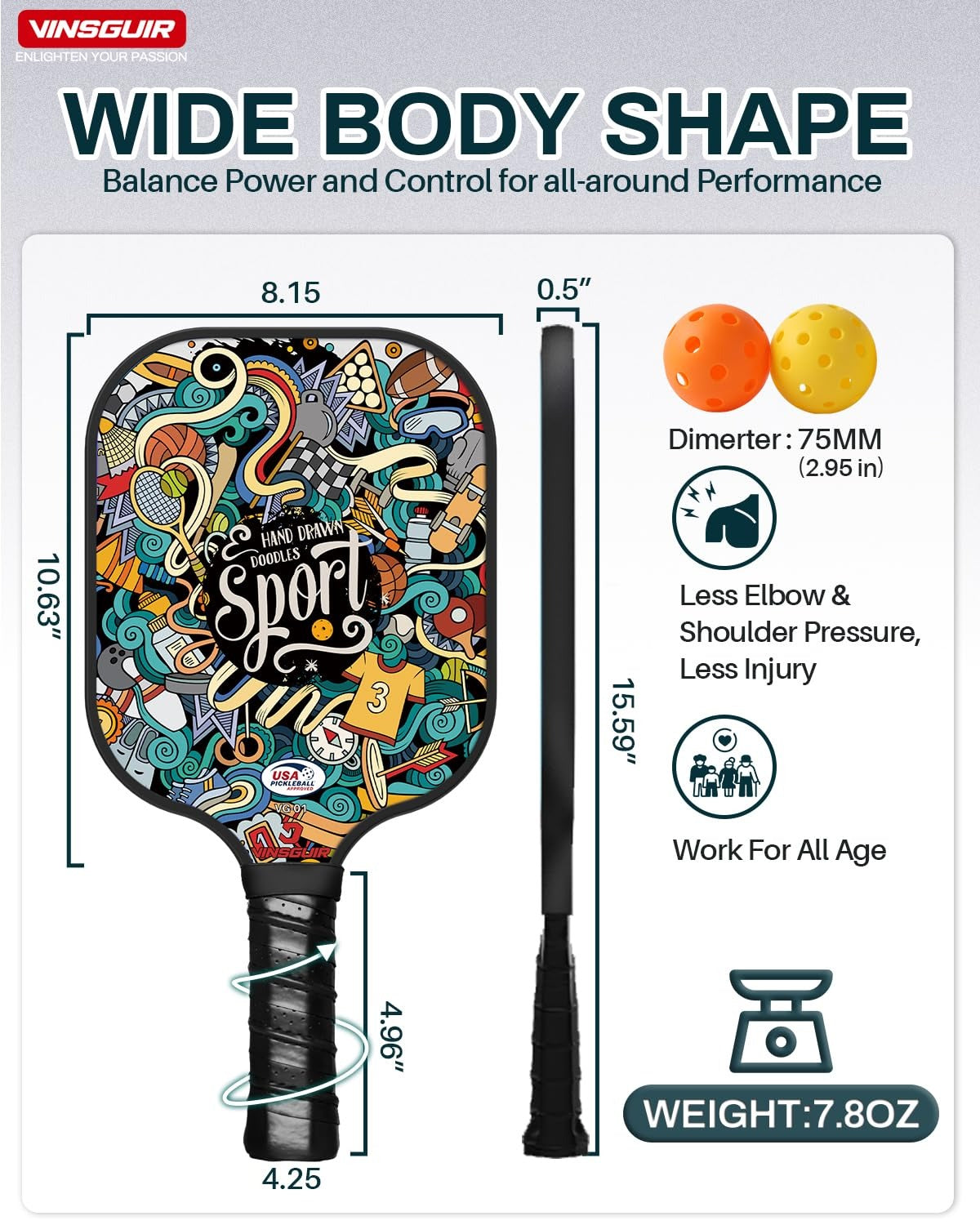Vinsguir Pickleball Paddle2
