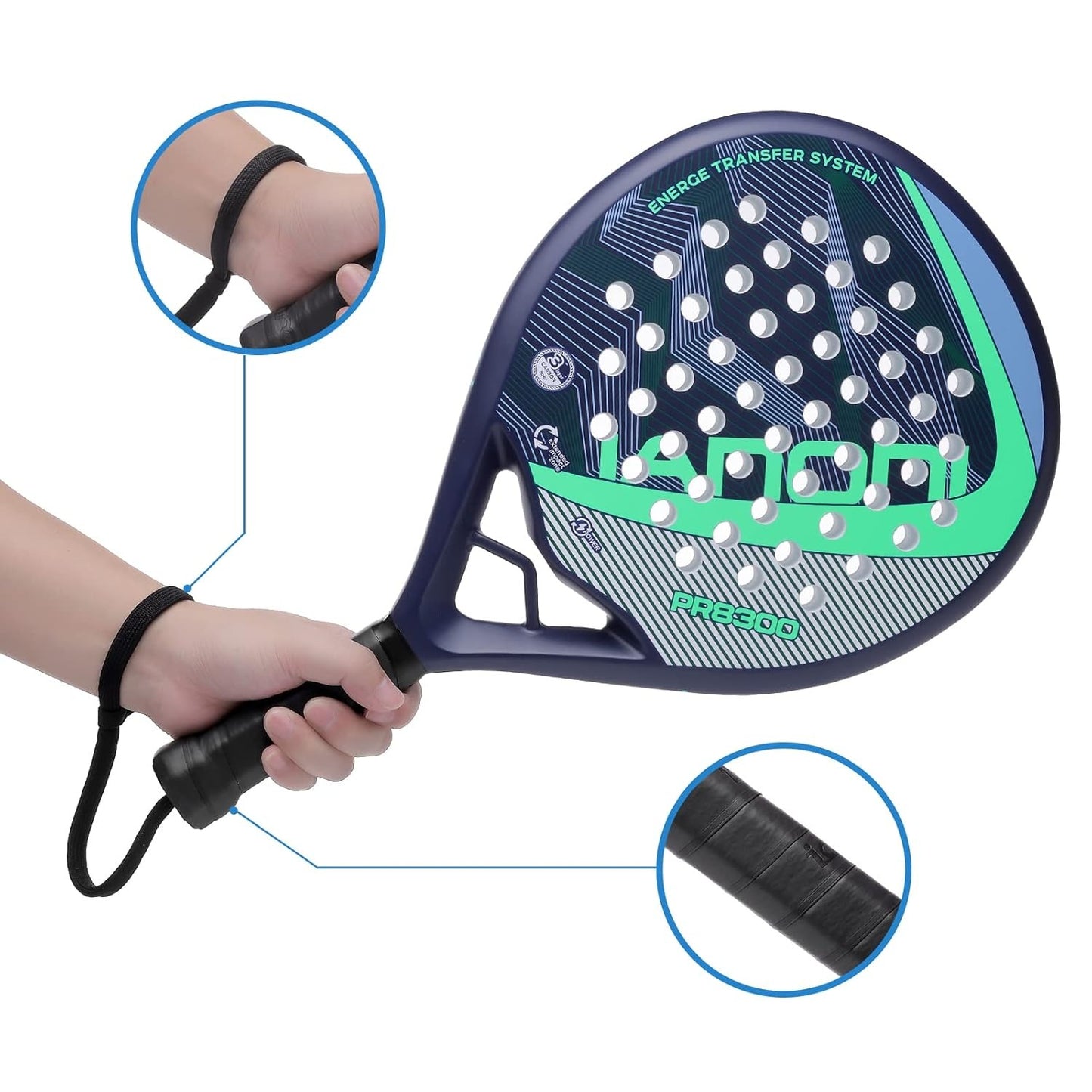 Paddle Tennis Racket Carbon Fiber blue5