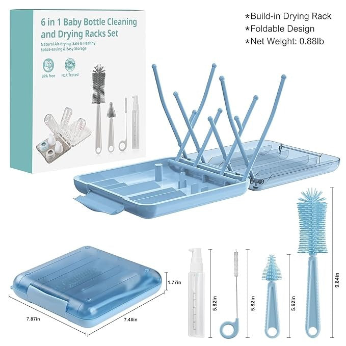 6 in 1 Baby Bottle Cleaner Set blue1