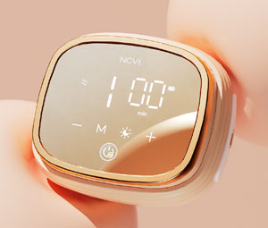 NCVI Double Electric Breast Pump 8102, Upgraded 4400mAh Battery with Night Light, Portable Breast Pump for Breastfeeding, 4 Modes & 9 Levels, LED Display, With 8 Flanges, Breastmilk Bags, Nursing Pads (Orange-4400mah)