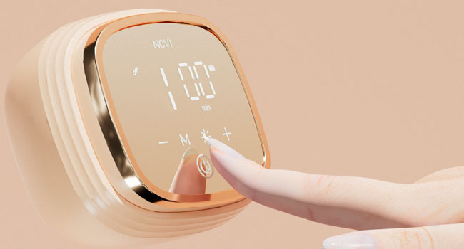 NCVI Double Electric Breast Pump 8102, Upgraded 4400mAh Battery with Night Light, Portable Breast Pump for Breastfeeding, 4 Modes & 9 Levels, LED Display, With 8 Flanges, Breastmilk Bags, Nursing Pads (Orange-4400mah)