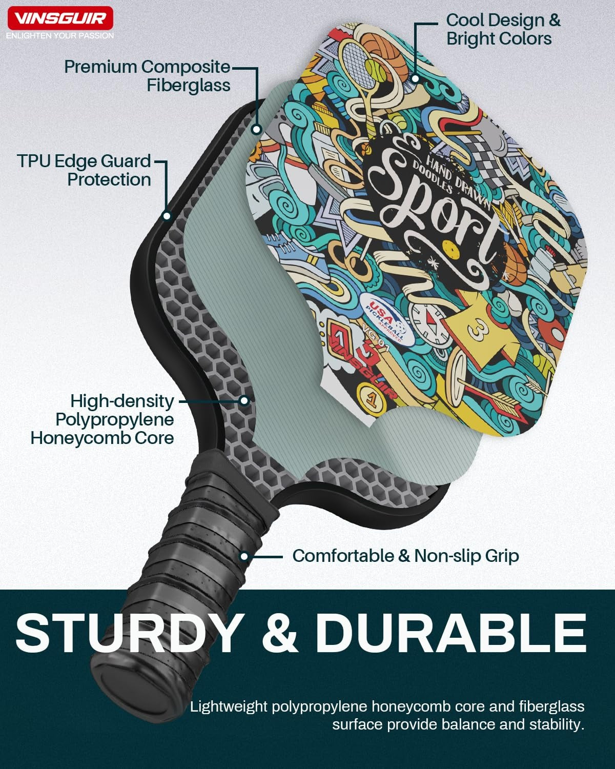 Vinsguir Pickleball Paddle3