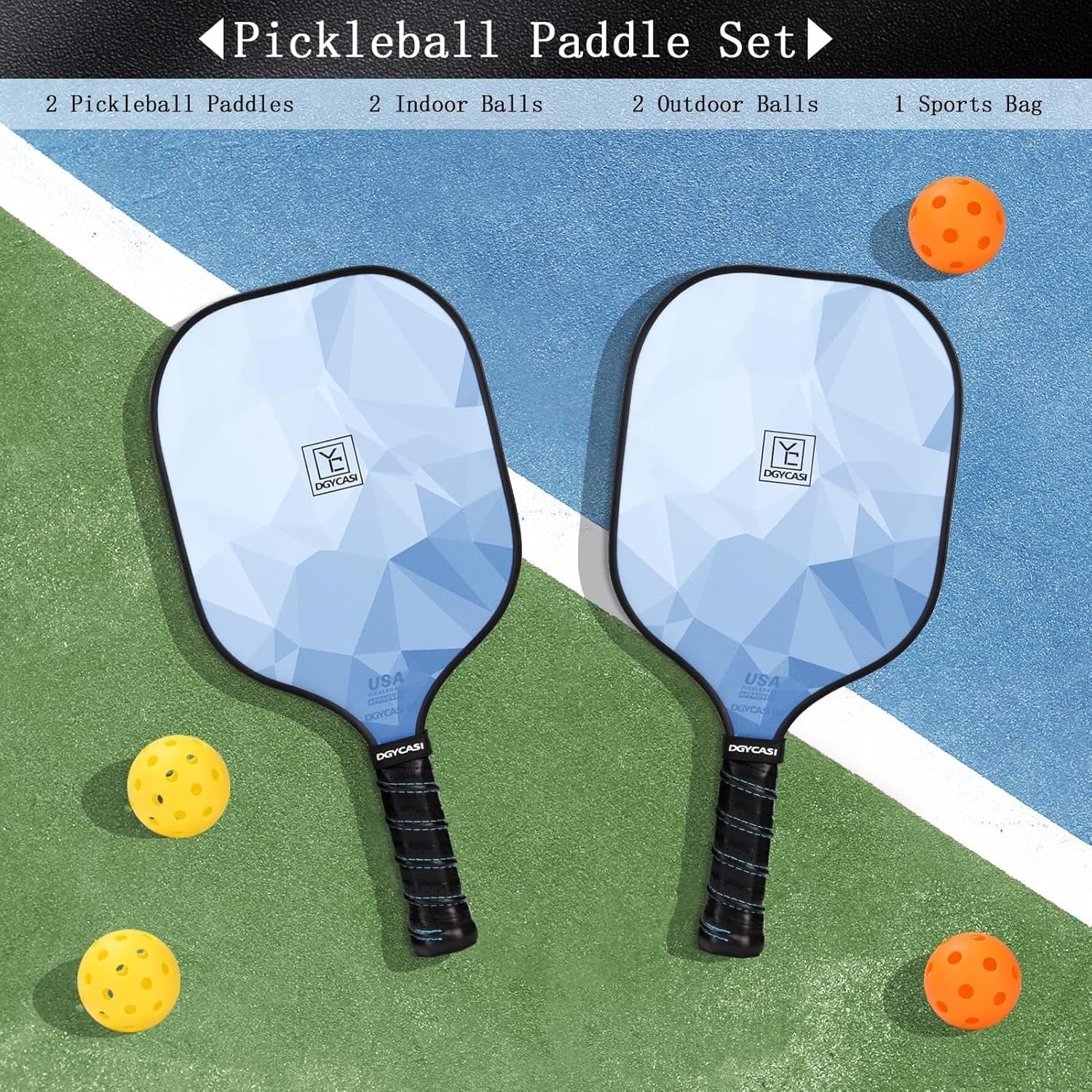 Pickleball Paddles Set of 2(Blue)2
