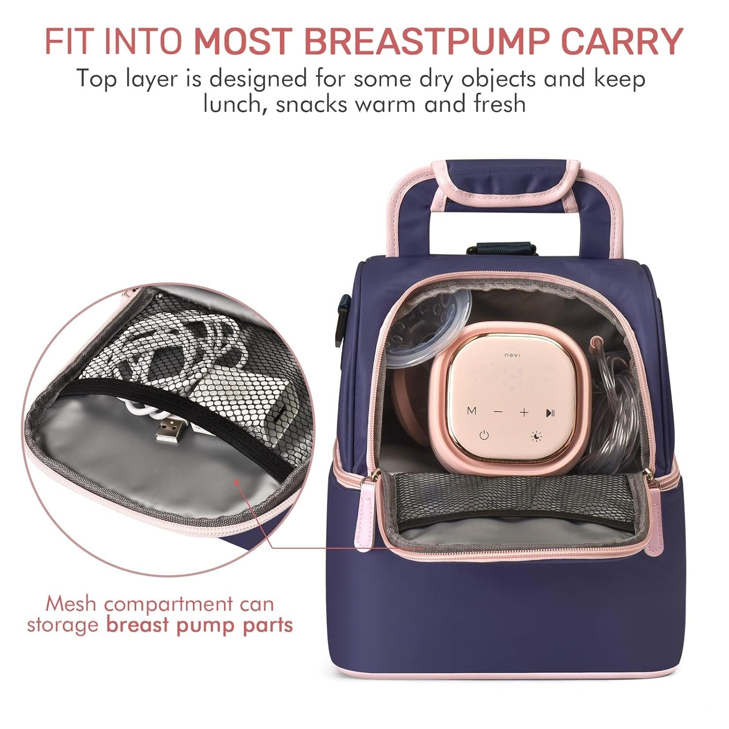 Nursing Mother Breast Pump Bag Backpack (Purple)20