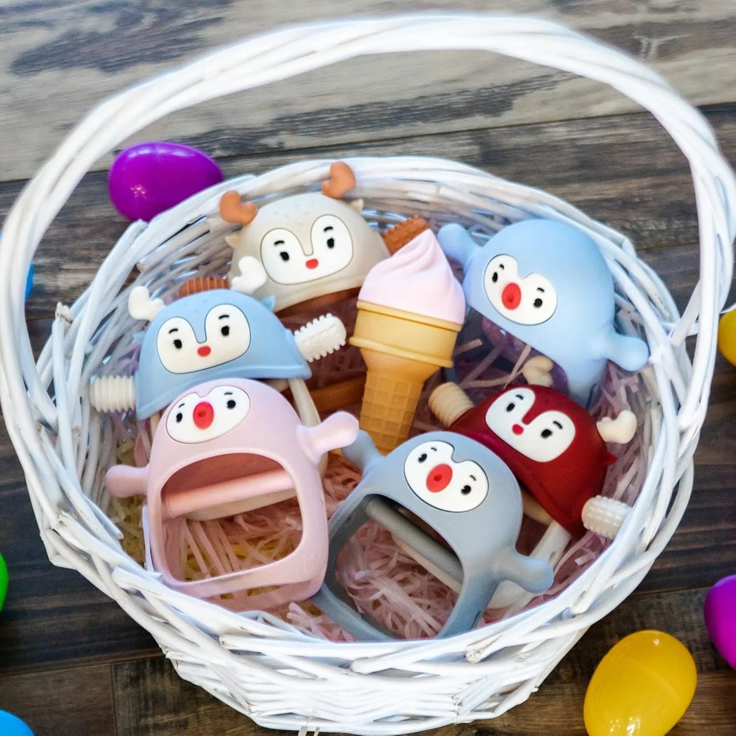 Smily Mia Penguin Buddy Never Drop Silicone Baby Teething Toy for 0-6month Infants836