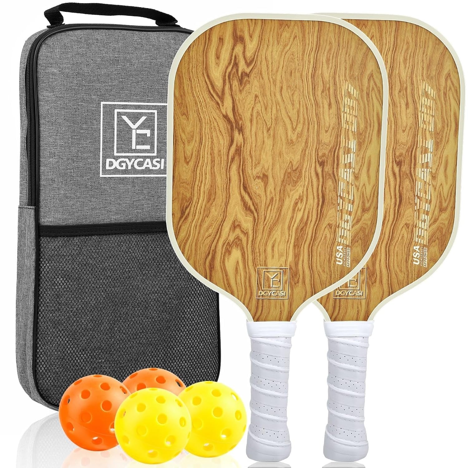Pickleball Paddles Set of 2(Wood Grain)