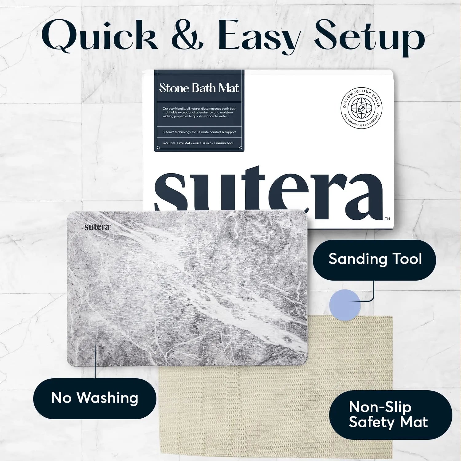 SUTERA Rubber- Stone Bath Mat5