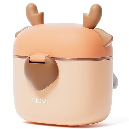 NCVI Baby Formula Dispenser On The Go, Formula Container to Go, Formula Holder for Travel, Outdoor Picnic with Baby Infant, Portable Container for Milk Powder, Snacks, Candy, Fruits (Brown, Deer)