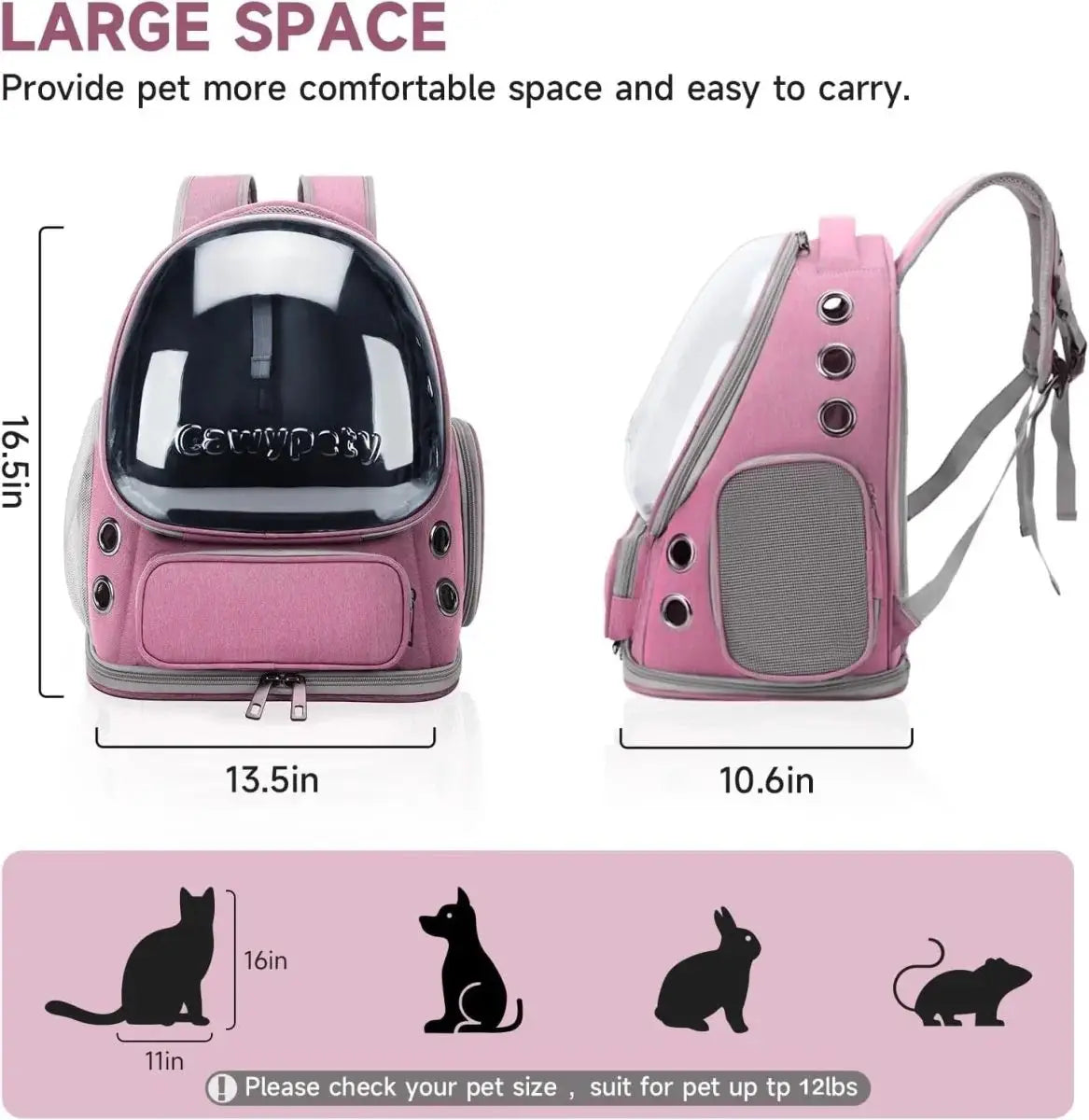 Bubble Dogs & Cat Backpack-Transparent Pet Bag (Set of 1)