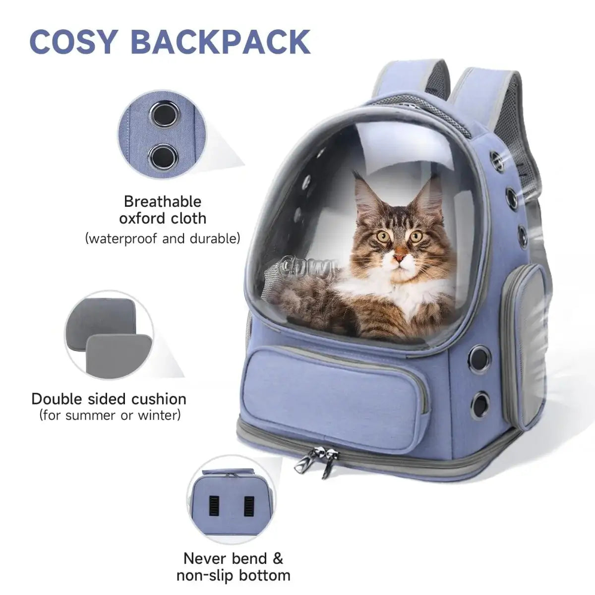 Bubble Dogs & Cat Backpack-Transparent Pet Bag (Set of 1)