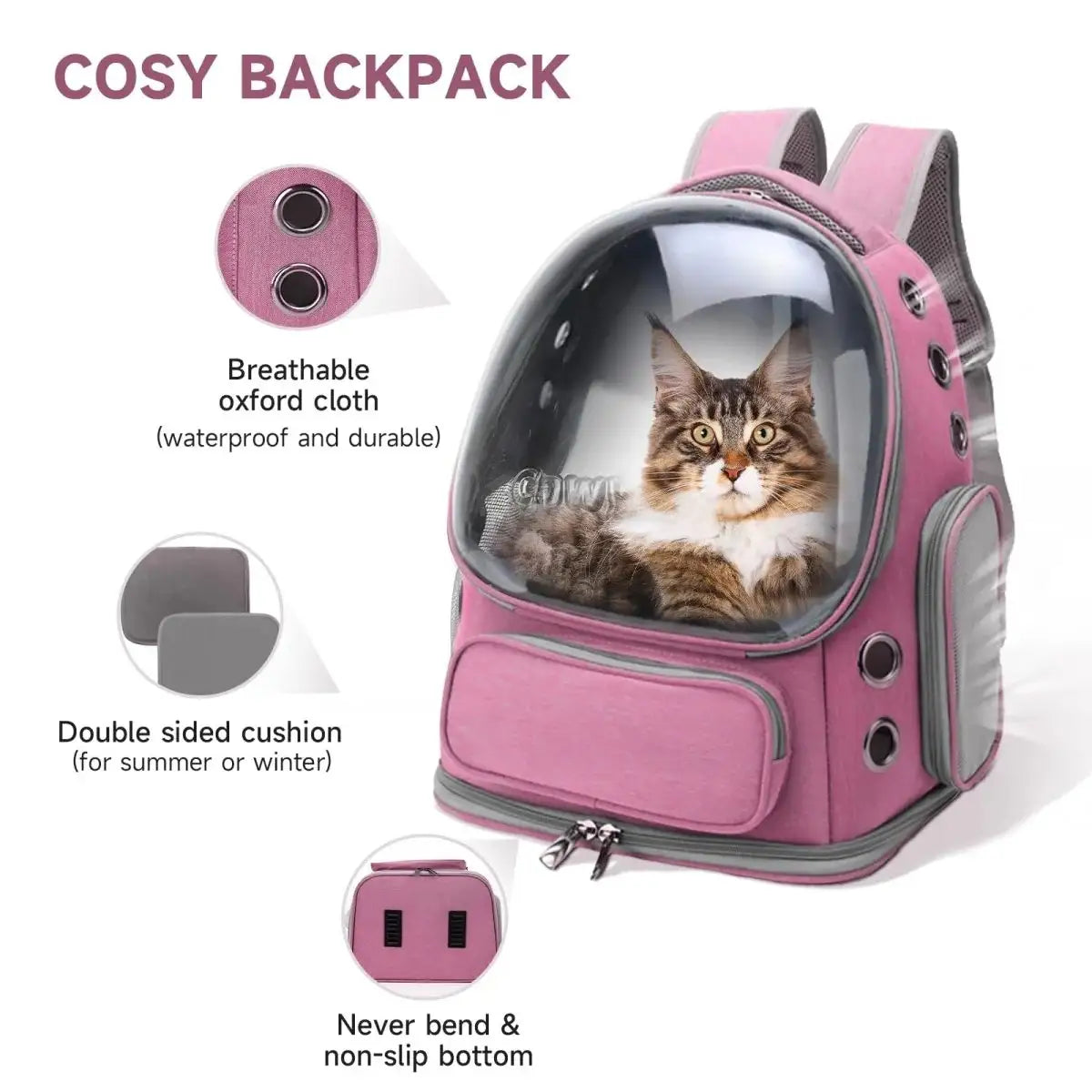 Bubble Dogs & Cat Backpack-Transparent Pet Bag (Set of 1)