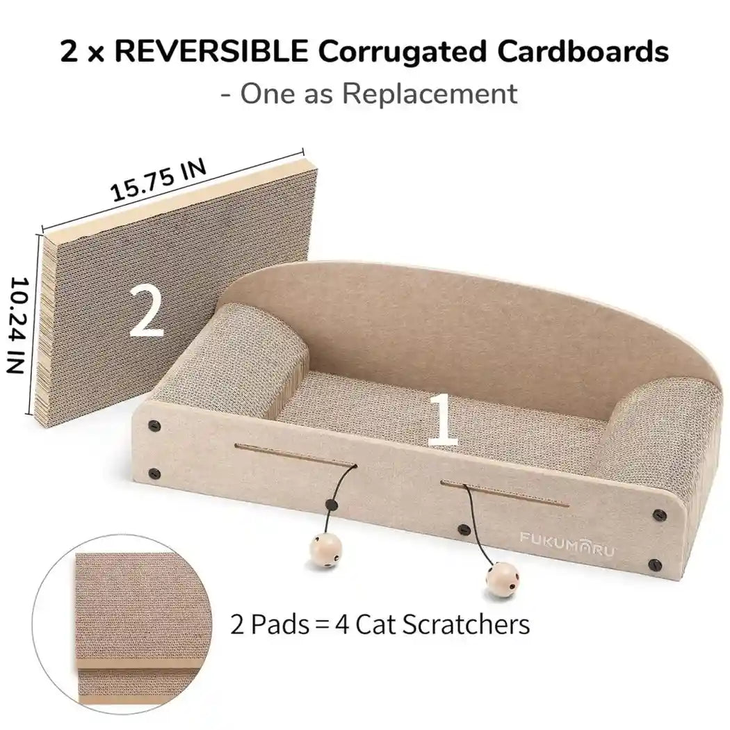 Cat Scratcher Sofa Bed-Lounger & Claw Care (Set of 1)