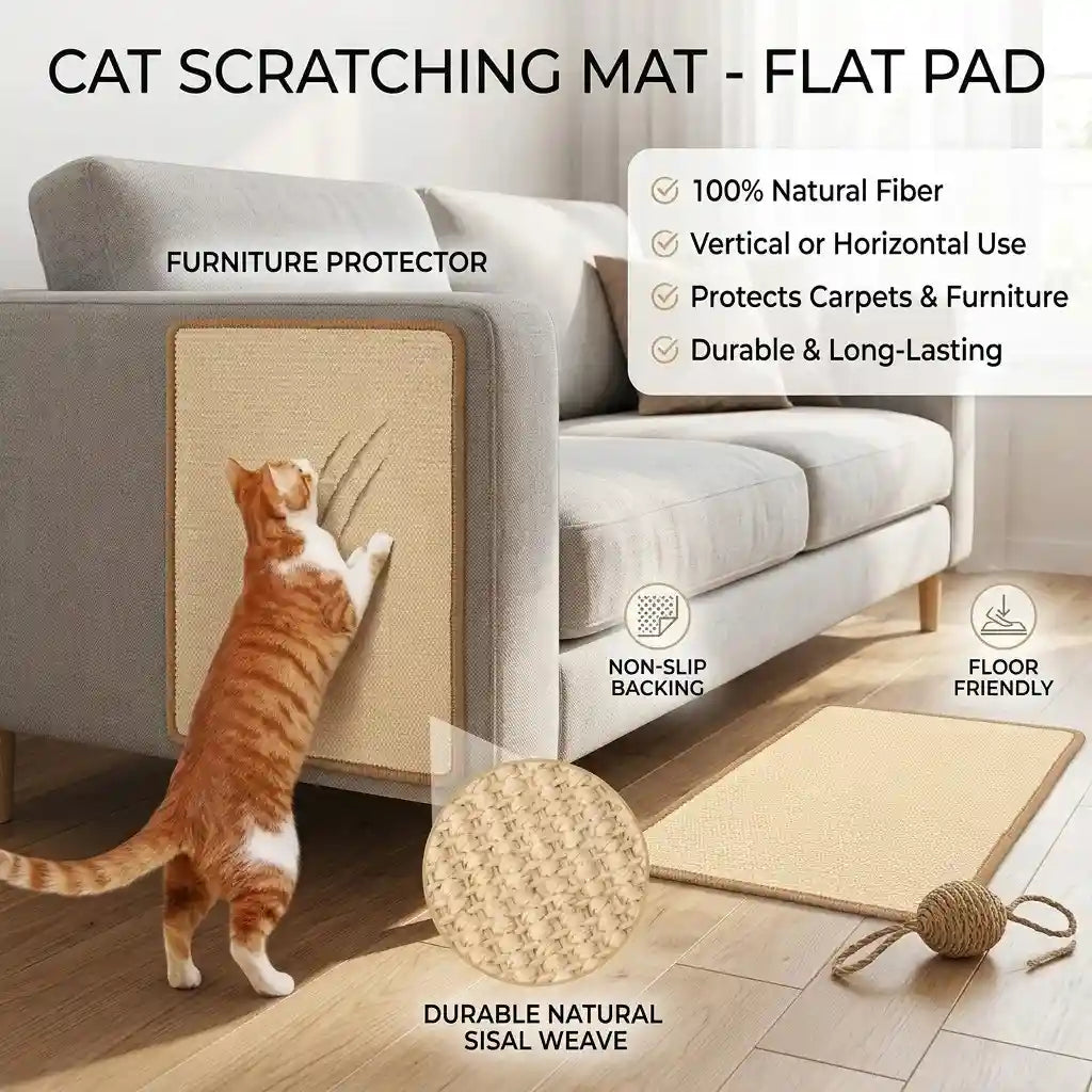 Cat Scratching Mat-Flat Pad for Furniture Care (Set of 1)