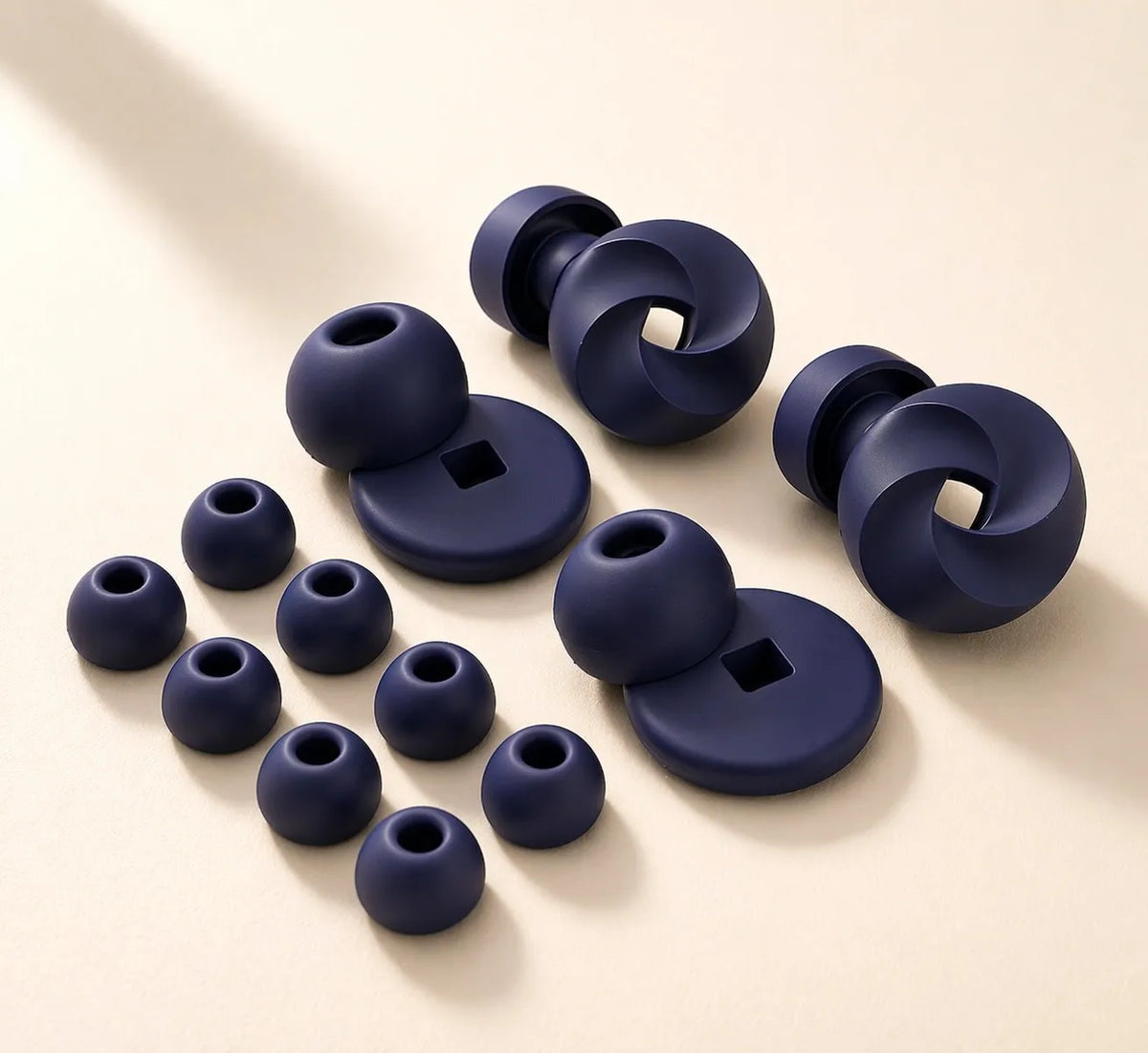 Close-up of premium noise-cancelling earplugs designed for hearing protection and focus.